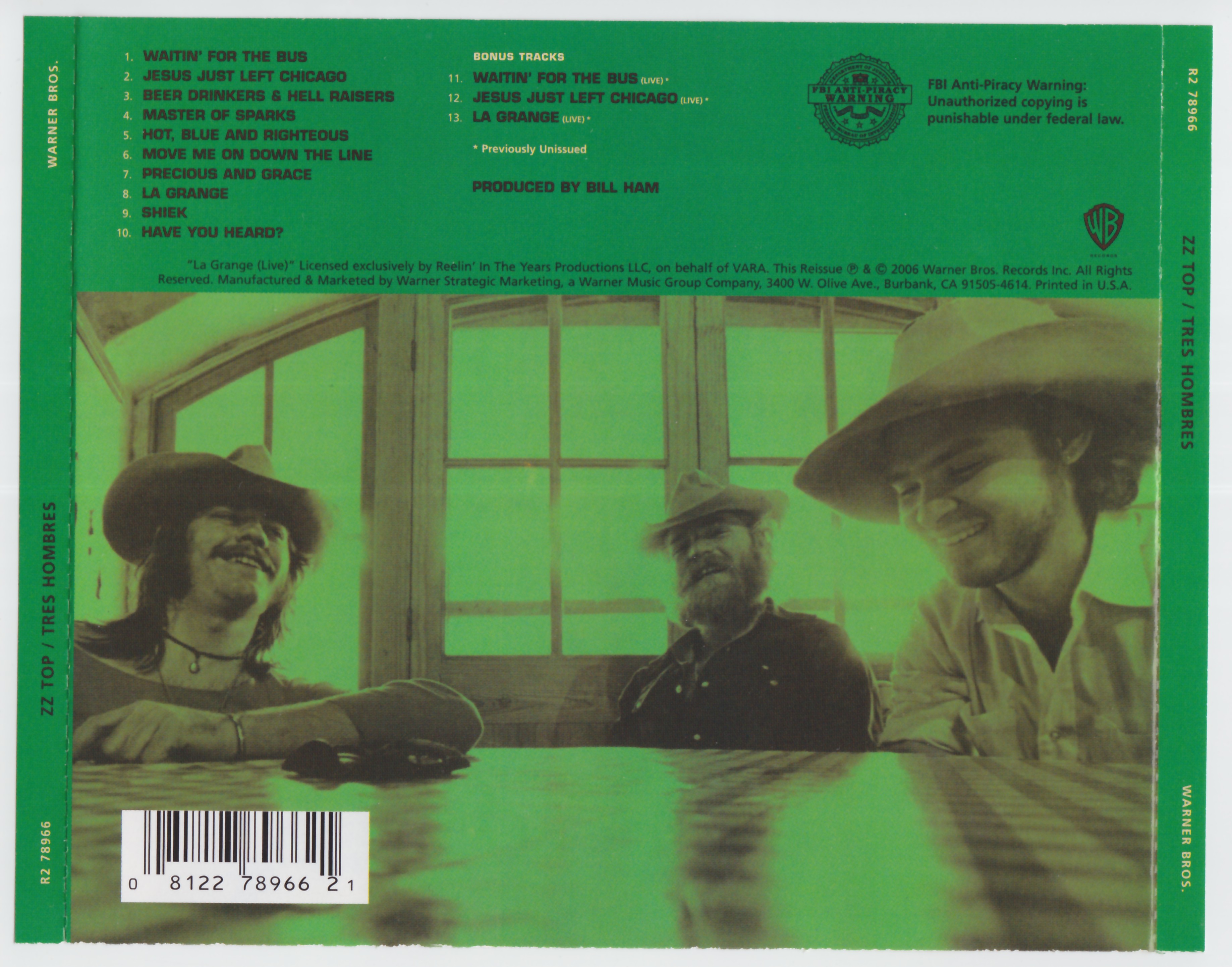 ZZ Top  Tres Hombres : Back US